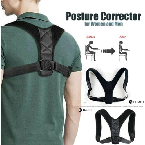 Unisex Posture Brace Correction Strap Adjustable Clavicle Support Back Straightener Pain Relief Neck Back Brace Support Belt