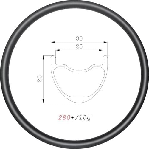 26er 280g SUPERLIGHT 30mm wide cross country clincher tubeless disc MTB XC carbon rims 25mm deep 24H 28H 32H 36H UD matte glossy