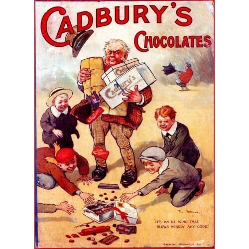 Cadburys Chocolat Large metal Retro Aluminium Sign vintage shabby chic tin sign