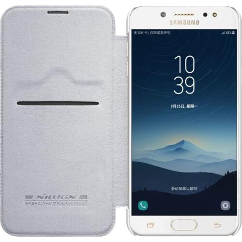 Case for Samsung Galaxy C8 C7100 Cover Nillkin QIN Card Pocket wallet bag flip cover protect case for samsung galaxy C8