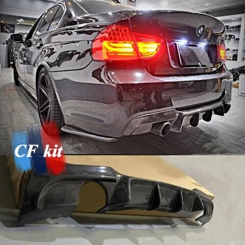 For BMW E91 E90 325i 335i Carbon Fiber Diffuser Rear Bumper Lip Spoiler M Tech 2006 - 2011 Car Accessories