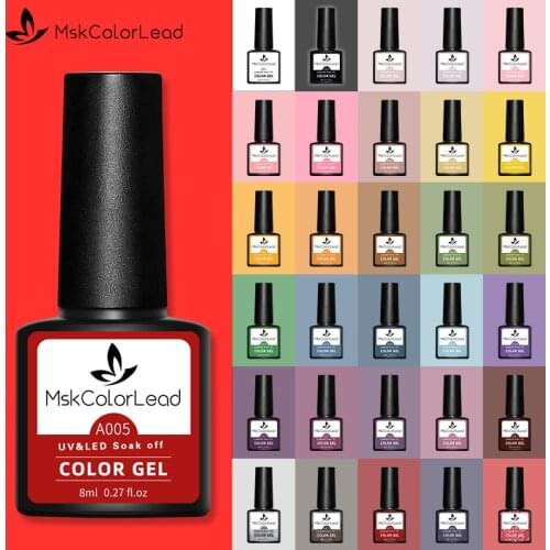 Msk Color Lead 8ML Nail Gel Polish 60 Colors For Baking Nail Art Manicure Semi Permanent UV LED Gel Polish Varnish Nail Gel