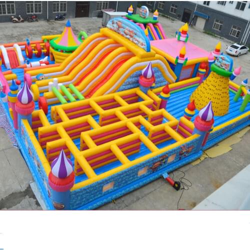 Inflatable castle outdoor large trampoline square park childrens playground equipment inflatable obstacles large slide