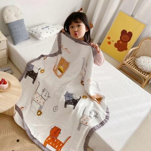 6 Layers brandnew cotton muslin blanket animal baby swaddle baby summer blanket stroller cover Bath Towel baby receiving blanket