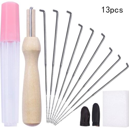 LMDZ 13pcs 3Color Wool Felting Needles Tool with Handle and Bottle and Finger Cot Pocked Kits Needlework Felt DIY Tools Set