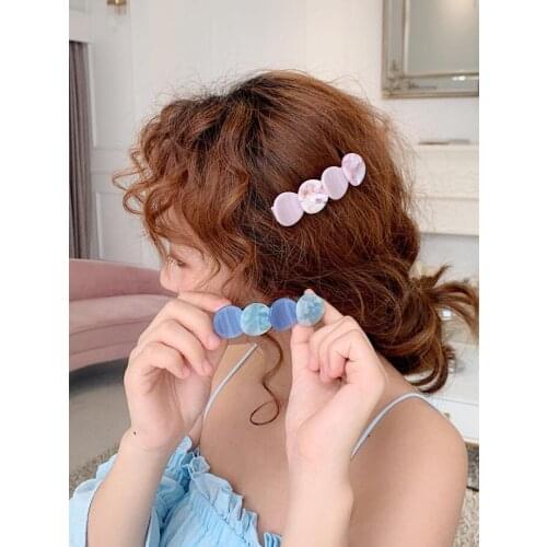 Ins Popular Acetic Acid Hairpin Woman Sweet Simple Spring Clip Temperament Fairy Side Clip Girls Hair Accessories