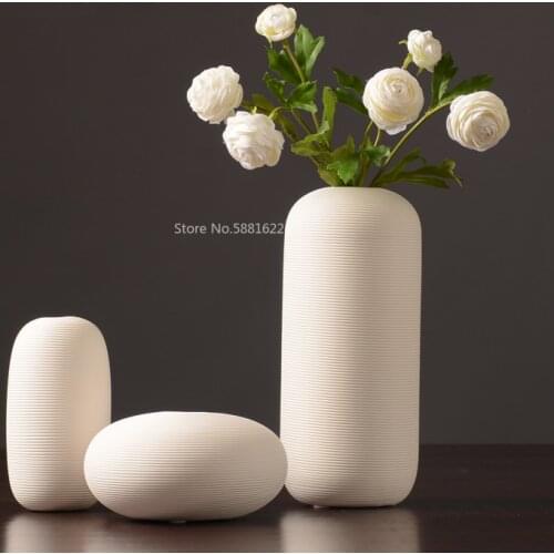 Chinese Jingdezhen Porcelain Creativity Simple And Modern Style White Vases Ceramic Vases for Wedding Home Decoration