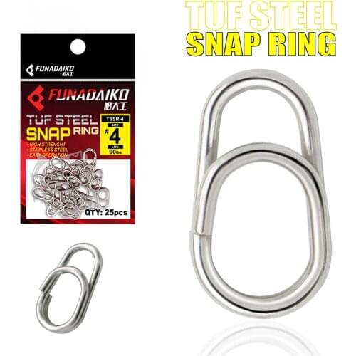 Funadaiko Fishing Rings Stainless Steel Split Rings High Quality Strengthen Solid Ring Fish Connecting Ring Fishing Accessories