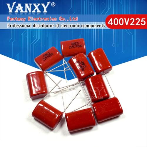 10PCS 400V225J 2.2UF Pitch 20M 225J400V 225 400V 2200PF CBB Polypropylene film capacitor