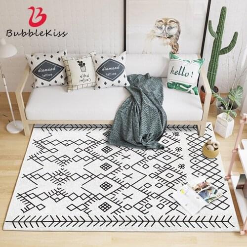 Bubble Kiss Moroccan Carpet For Living Room Nordic Geometric Lines Crystal Velvet Rug Home Decor Tatami Mat Bedside Thick Rugs