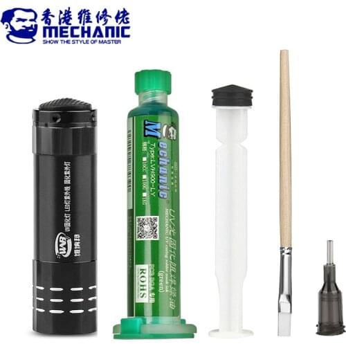 Mechanic 5 in 1 UV Curable Green Solder Mask Inks PCB Paint Prevent Corrosive Arcing Black Blue Red Yellow White Welding Oil
