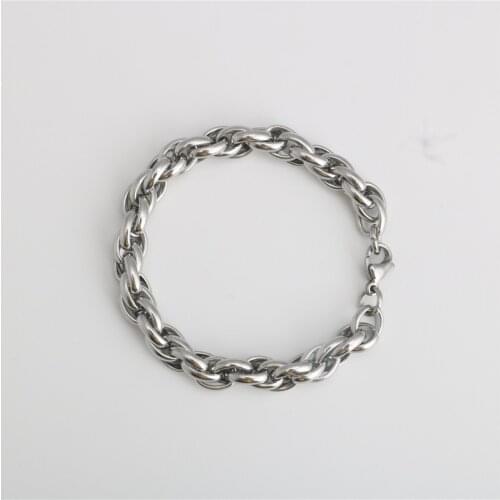 Fashion twisted twist handmade chain titanium steel stainless steel men and women hip-hop wild bracelet hot sale