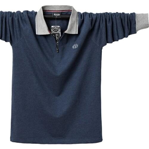 Plus size 5XL-L 2020 Autumn New Colorblock Polo Shirt Men 95% Cotton Long Sleeve Patchwork Polo Shirts Casual Male Tops