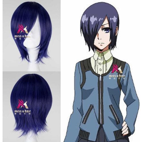 New Tokyo Ghoul Touka Kirishima Wig Cosplay Costume Kirishima Toka Women Short Synthetic Hair Halloween + Wig Cap