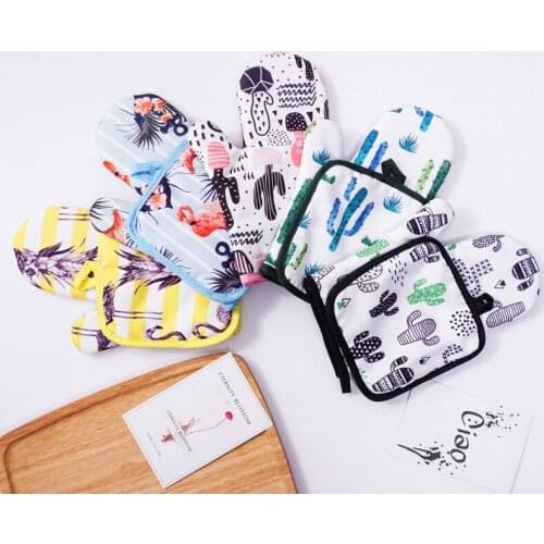 Baking Anti-Hot Gloves Oven Microwave Insulation Mat Xmas Supply Mitts And Potholder Mat Xmas Decoration For Home