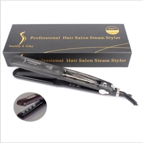 Professional Steam Hair Straightener Njection Painting 450F Ionic Ceramic Electric Hair Straightener Styling Tools 10pcs