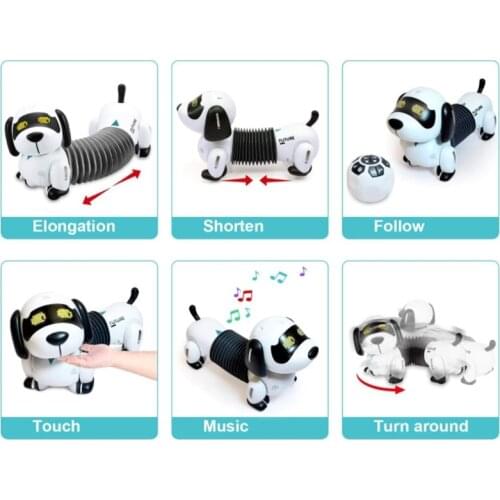 Remote Control Dachshund Dog RC Robotic Stunt Puppy Toys Pet Following Robot 54DF