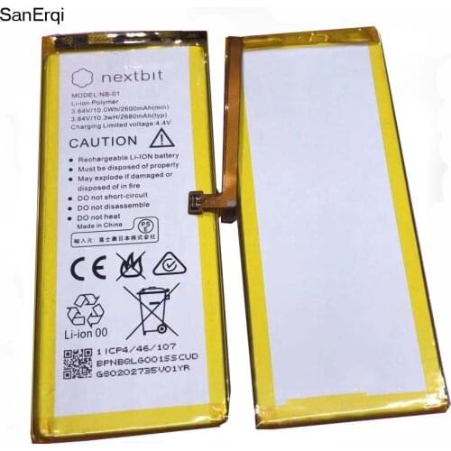3.84V 2680mAh/10.3Wh NB-01 Replacement Battery For Nextbit Robin smartphone Built-in Li-ion bateria Li-Polymer Batterie Battery