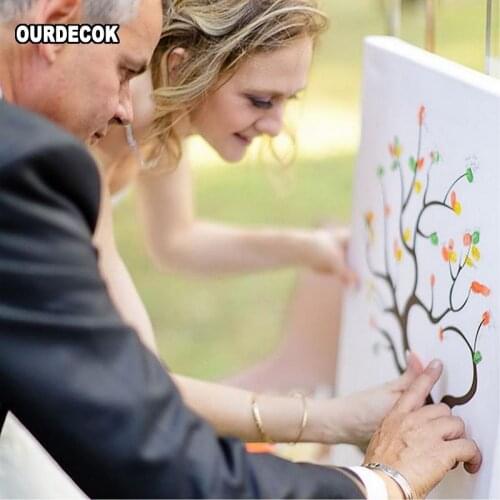 Wedding Guest Book Personalized Tree Lovebird Fingerprint Painting DIY Christmas Birthday Party Decorations livre d'or mariage