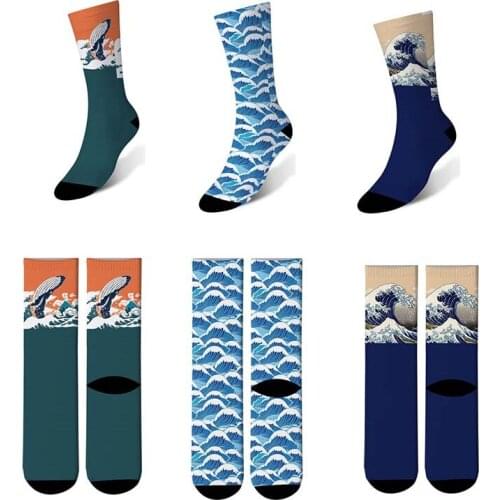 Painting 3d Printed Harajuku Socks Women Cotton Funny Spring Winter Wave Art Long Sock Japanese Creative Socks Happy Mens Socks
