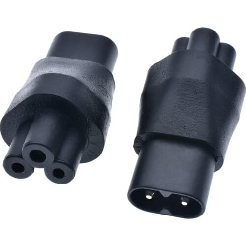 IEC 320 C5 to C8 Power Adapter, IEC 320 3 pin Female to 2 pin Male Converter Plug