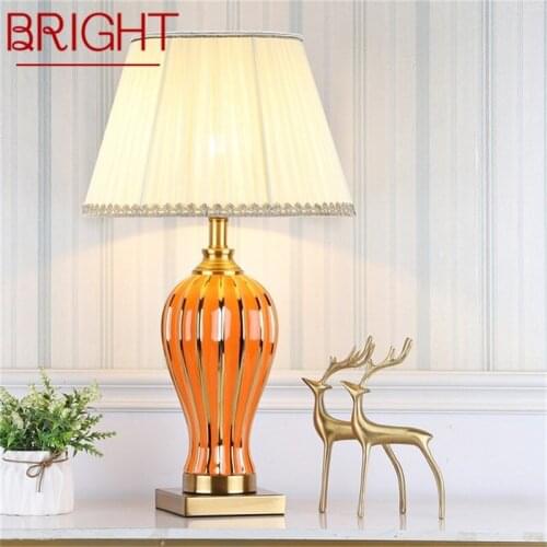 BRIGHT Ceramic Desk Lamp Dimmer LED Contemporary Luxury Table Light For Home Living Room