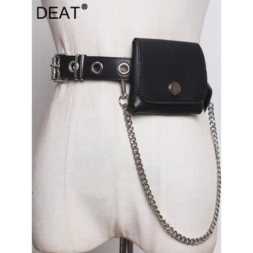 DEAT 2021 Korean Waist Womens New Fashion Solid Color Chain Decoration Diagonal Cross Bag Belt 7I0822