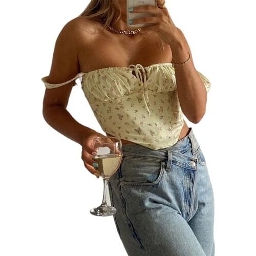 Women Sexy Floral Camis Top, Spaghetti Straps Boned Bustier Corset Tight Crop Tank Top