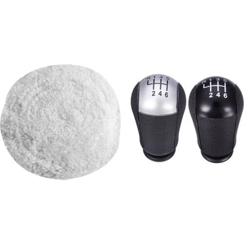 1 Pcs 20cm 8 Inch OD Vehicle Car Wool Buffing Polishing Pad Buffer & 1 Pcs 6 Speed Gear Stick Shift Knob