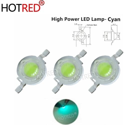 10PCS 3W Cyan Ice Blue Green High Power LED Lamp Led Emitter Light 490-495nm Diode 350-700mA For Decoration
