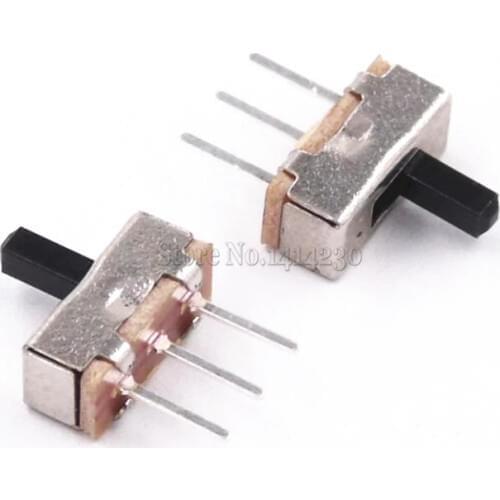 100Pcs Interruptor on-off mini Slide Switch SS12D00 SS12D00G4 3pin 1P2T High quality toggle switch Handle length:4MM
