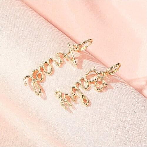 2020 Shine Clip Earrings Letter Geometric Asymmetric Individual Clip Earrings Gold Earcuff Without Piercing Earrings Jewelry