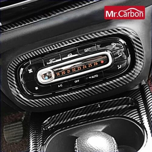Car Air Coditioner Button Panel Decoration Cover Interior Sticker For Mercedes Smart 453 fortwo forfour Car Styling Accessories