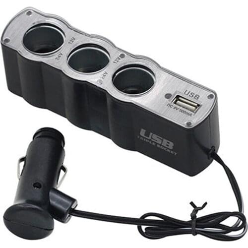 Car Cigar Cigarette Lighter Socket Plug Connector Adapter Car Charger Car Cigarette Lighter Socket Splitter 12/24V Car Styling