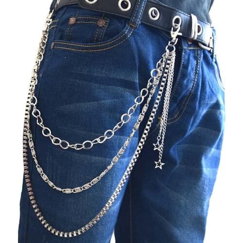 Street Hiphop Key Chain Trousers Hipster Key Chains Pants Jeans Keychain Metal Star Decoration Portachiavi Kpop Accessories