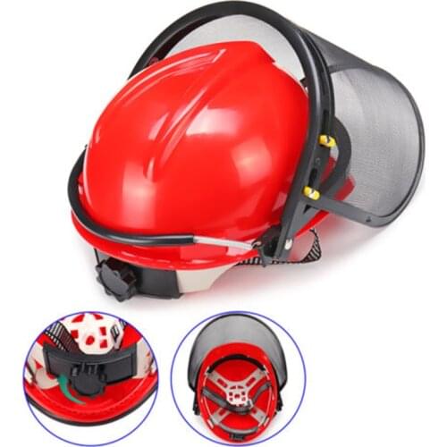 Chainsaw Brushcutter Safety Helmet Mask Mesh Fit Lawn Mower Trimmer Brush Cutter