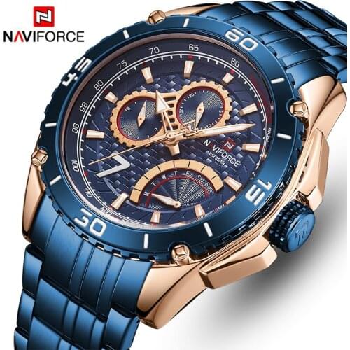 NAVIFORCE New Watches Men Luxury Brand Calendar Male Sport Wristwatch Waterproof Stainless Steel Quartz Men Watch Relojes Hombre