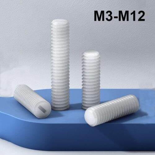 Metric Slotted Plastic Flat-Tip Set Screws Nylon Headless Slotted Screw M3 M4 M5 M6 M8 M10 M12