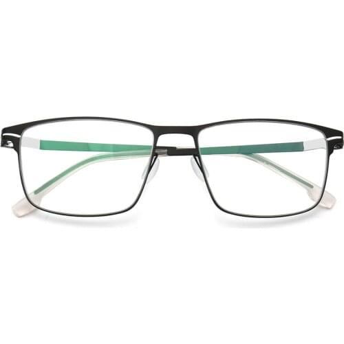 Men business Classic Full Rim Glasses frames for Men Square metal eyeglass Frame stainless steel light vintage eyeglasses frames