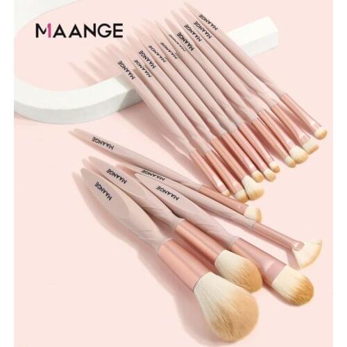 15 Pieces Makeup Brush Set Plastic Handle Nylon Bristles Eye Brush Blush Brush Concealer Brush Loose Paint Highlight Brush