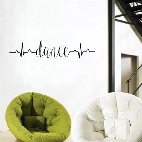Dance Words Heartbeat Wall Sticker Vinyl Home Decor For Girls Room Bedroom Dance Studio Decoration Art Murals Decal Poster