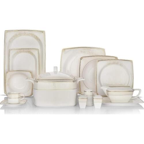Schafer Tılsım (SHF7053) Dinner Set-85 Pieces.-Gold