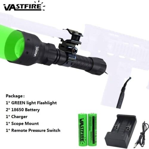 Hunting Weapon Lights 500 Yards 67mm Lens Zoomable Focus Red/Green Light LED Tactical light with 18650 Battery