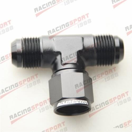 10AN Male To -10AN Male To -10AN Female Tee-piece Fitting Aluminum Adapter Black