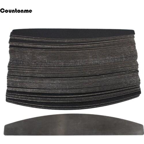 50Pcs/100Pcs Replacement Nail File 100/180/240 Double Side Black Buffer Pads With Metal Durable Handle Manicure Grinding Files