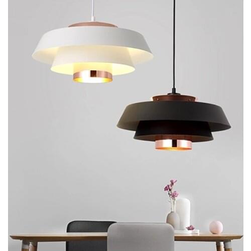 Nordic Style Pendent Lamp Post Modern Simple Restaurant Bar Creative light Led Lamps and lanterns Iron Chandelier Black white