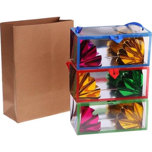Medium Size Empty Paper Bag Appearing Flower Box Case Street Magic Conjuring Props Set for Magician Show Accessory