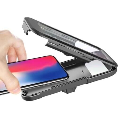 Adjustable Handlebar Holder with Transparent Cover Compatible with Multi-size Mobile Phone Bike Phone Stand