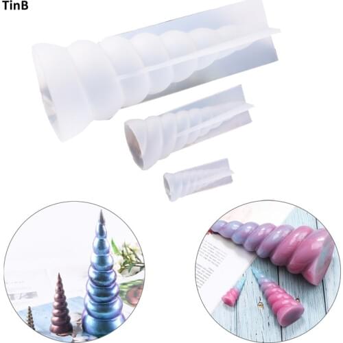 S/M/L 3D Unicorn Horn Mold Resin Silicone Mold DIY Epoxy Mould Making Resin Epoxy Manual DIY Craft Tool Supplies