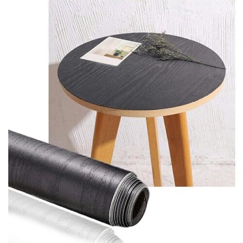 Black Self-Adhesive Removable Wood Peel And Stick Wallpaper Wood Plank Film Vintage Wall Covering For Furniture 40cm*100cm